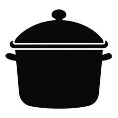 Title: Black Silhouette of a Cooking Pot with Lid