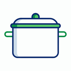 Title: Simple Line Art Cooking Pot with Lid