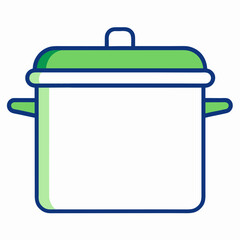 Title: Simple Line Art Cooking Pot with Lid