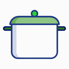 Title: Simple Line Art Cooking Pot with Lid