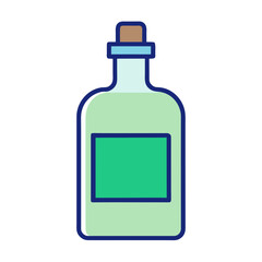 Simple Bottle with Liquid and Label Design