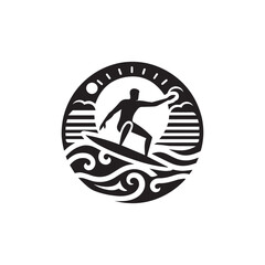 silhouette of a person surfing