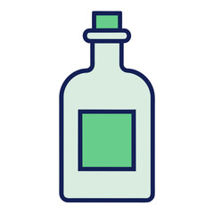 Simple Bottle with Liquid and Label Design