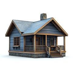 wooden house isolated on white
