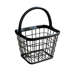 Black shopping basket isolated on a transparent background