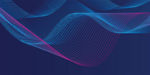 banner background blue gradations with wave lines colorful pink and blue gradations. abstract pattern design  illustration vector eps10