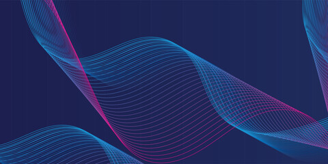 banner background blue gradations with wave lines colorful pink and blue gradations. abstract pattern design  illustration vector eps10