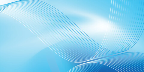 Abstract blue gradient background with shining lines waves. Minimalist background vector minimal illustration
