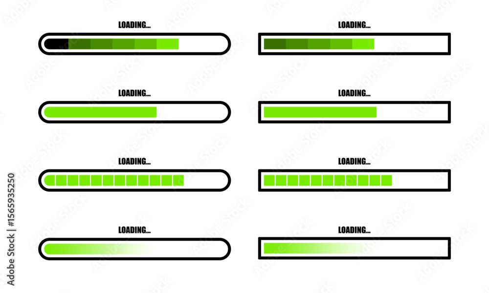 Fototapete loading icons collection isolated vector symbols on transparent background