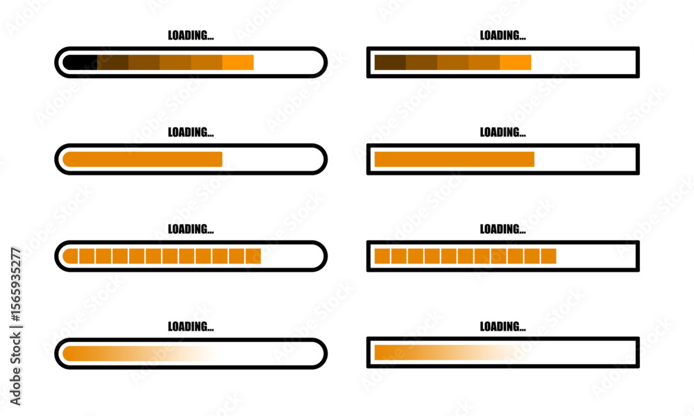 Poster loading icons collection isolated vector symbols on transparent background