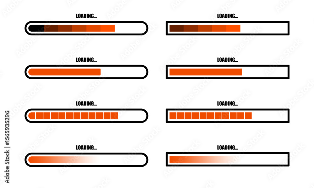 Poster loading icons collection isolated vector symbols on transparent background