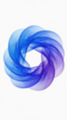 Abstract swirling blue and purple gradient vortex on white background modern