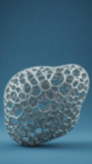 Abstract organic structure with interconnected cells on a gradient blue background