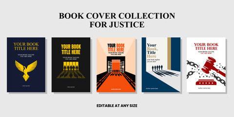 Modern Flat Design Book Cover Collection for Justice and Human Rights

