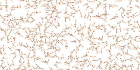 Abstract Hand, Drawn Arrows And Symbols in Seamless Pattern with Curves and Lines on White Background, Ideal for Technology, Science, and Creative Design Concepts.