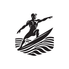 silhouette of a person surfing