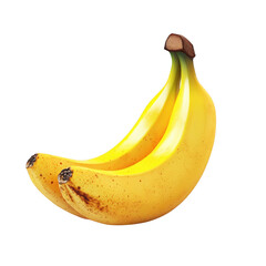 Ripe yellow bananas isolated on a transparent background