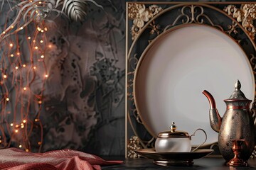 Flawless Image of Eid Tea Set and Frame Front Side