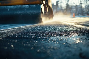 High Resolution of Rink Irons Asphalt Big Road Rink Prepares the Roadway for Asphalt