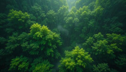 Forest background image, tree, fog, nature, healing, banner texture advertising poster