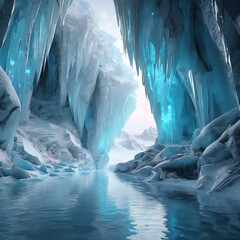 Pastel Palette Glacial Cavern in Surface Model