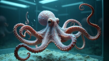 Obraz premium Octopus Art Aquarium Scenery
