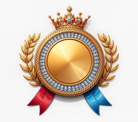 Gold medal, props, circles, banner textures advertising poster with cubics embedded in it