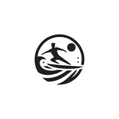 silhouette of a person surfing