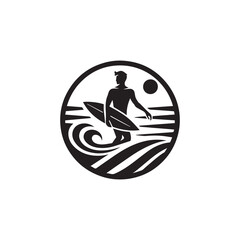 silhouette of a person surfing