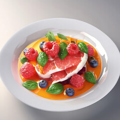 Mouth-Watering Glazed Dish in Vibrant GIF Art Style
