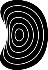 Organic forms ripple circular concentric, wooden round, topography