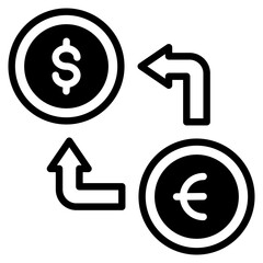 Money Exchange outline mixed icon