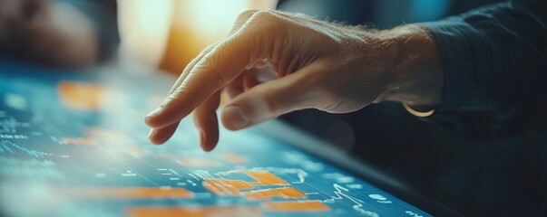 Close-up hands of a financial planner pointing at a chart to explain an investment plan to clients, ensuring informed decisions for future wealth, Generative AI
