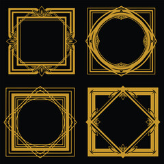 Essential Gold Floral Borders Decorative Top Quality Collection Foundational Premium Elements