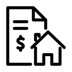 house buy sell paperwork with dollar sign.