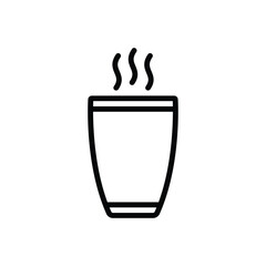 Black line icon for hot drink