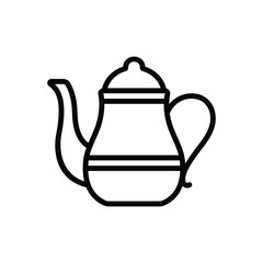 Black line icon for kettle