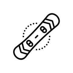 Black line icon for snowboard