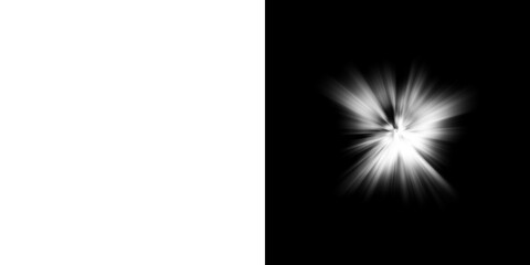 Fototapeta premium Explosion-style radial burst effect with transparent and black background 