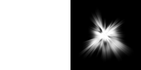 Explosion-style radial burst effect with transparent and black background
