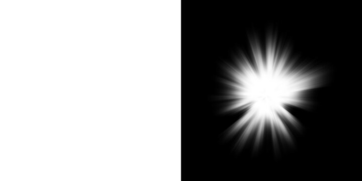 Explosion-style radial burst effect with transparent and black background
