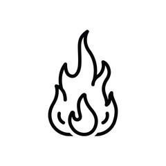 Black line icon for bonfire