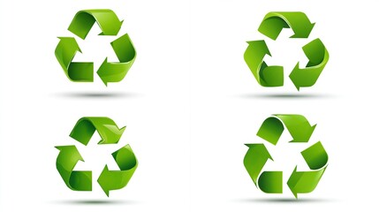 Obraz premium Group of recycling signs with clear background for eco-friendly campaigns or projects