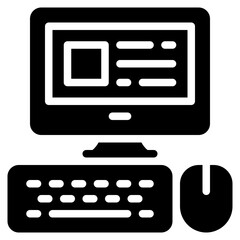 Computer Icon, Glyph style icon vector illustration, Suitable for website, mobile app, print, presentation, infographic and any other project.
