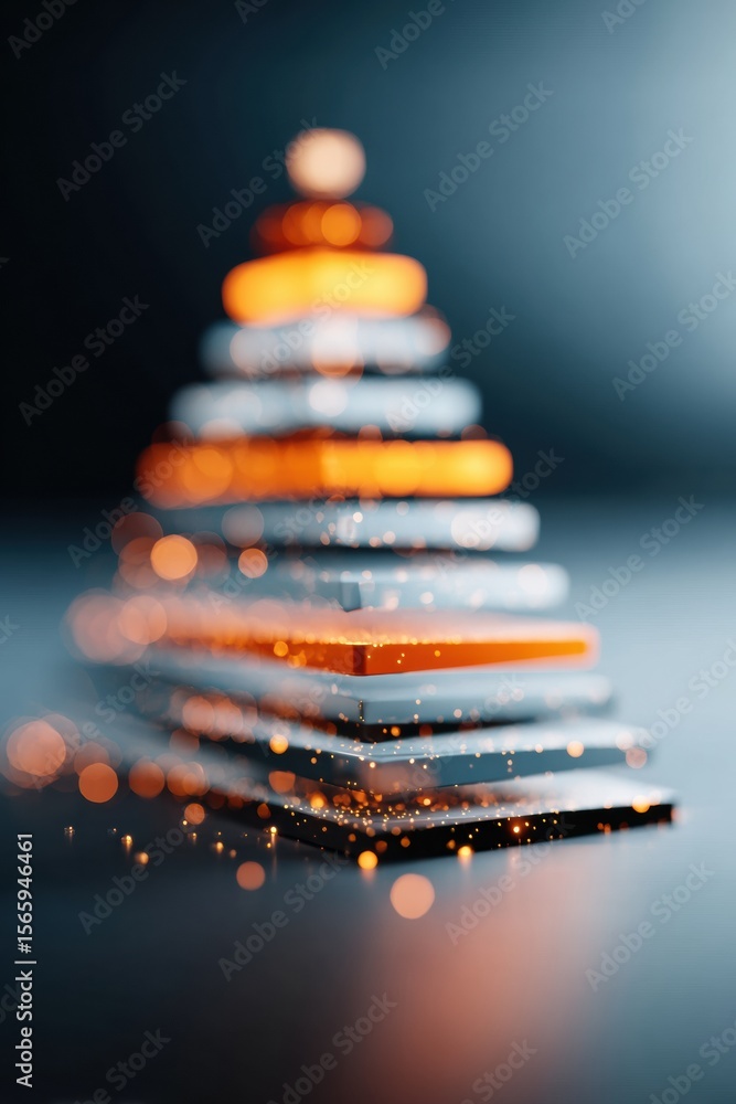 Fototapete Futuristic Ledger Security Pyramid with Illuminated Digital Circuits Symbolizing Blockchain Layers and Data Protection for Tech Innovation and Digital Trust