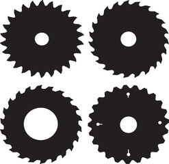Circular saw blade silhouette vector illustration