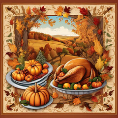 Editorial Tapestry Art of Thanksgiving Celebration