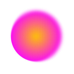 Blurred pink and yellow gradient circle illustration with noise and grainy texture