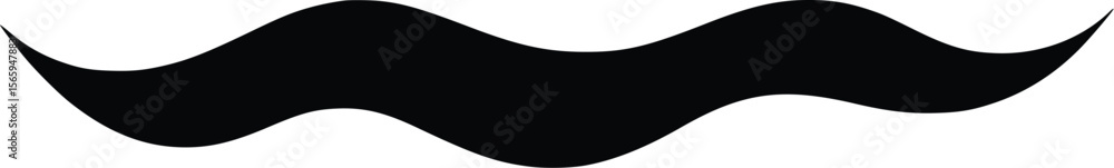 Poster abstract black vector wavy line; elegant, seamless design element.