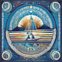 Retro Hologram-Inspired Waitangi Day Art in Vintage Grain Style